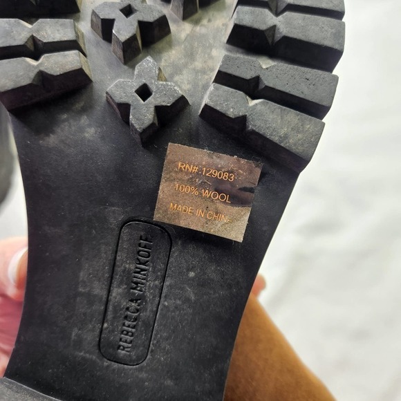 Rebecca Minkoff Milana Suede Booties Shearling Lined Chunky Block Heel Size 10.5 - Picture 11 of 13